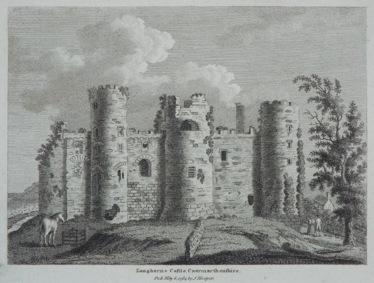 Print - Lanfharne Castle, Caermarthenshire.